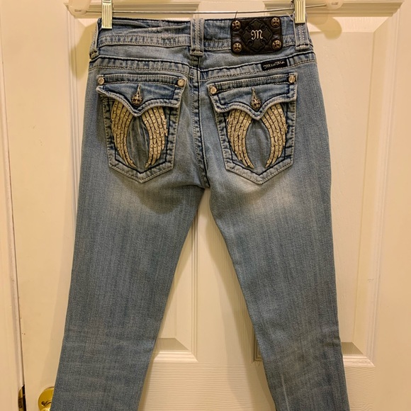 Miss me Angel wings light distressed skinny jeans - Picture 1 of 5